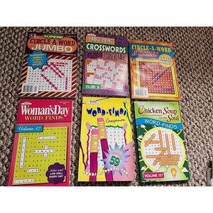 5 Word Finds & 1 Large Print Crossword Women's Day Chicken Soup 4 NEW 2 Used